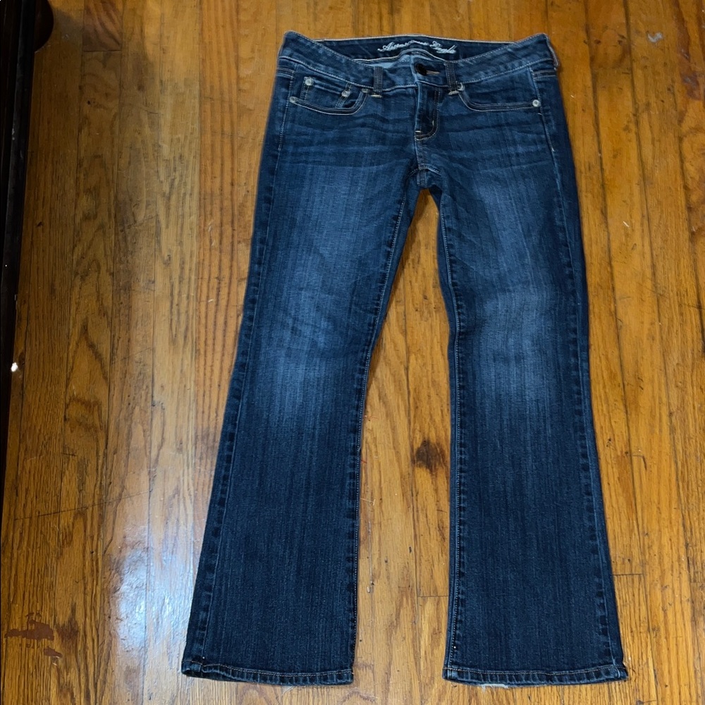 American Eagle Outfitters Stretch Favorite Boyfriend Blue Denim Jeans Size 4 - Picture 5 of 12